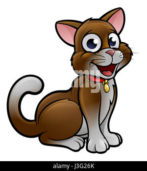 Cat Cute cartoon character illustration Banque D'Images