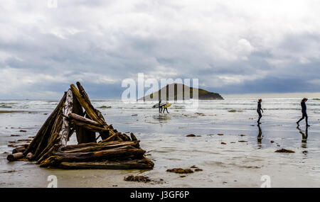 Tofino Paddle Surf Banque D'Images