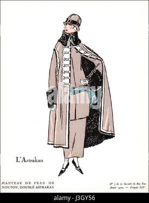 Gazette du Bon Ton 1922 gravure de mode Astrakan Banque D'Images