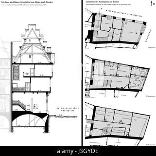 Frankfurt Am Main Roemer Salzhaus Plaene 1900 Banque D'Images