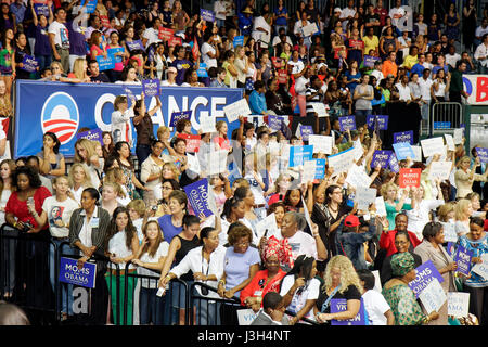 Miami Florida,Coral Gables,Université de Miami,BankUnited Center,centre,candidat démocrate Barak Obama,rallye,élection présidentielle 2008,campagne,SIG Banque D'Images