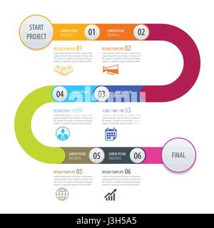 Concept d'affaires modèle de plan de montage infographique flèches.vecteur peut être utilisé pour la mise en page, workflow, schéma de l'étape numéro jusqu'options, web design Illustration de Vecteur