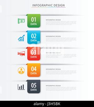 Index d'affaires infographies modèle avec des données 5. Peut être utilisé pour la mise en page de workflow, diagramme, nombre d'options, la conception web, présentations, onglet. Illustration de Vecteur