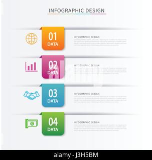 Index d'affaires infographies modèle avec des données 4. Peut être utilisé pour la mise en page de workflow, diagramme, nombre d'options, la conception web, présentations, onglet. Illustration de Vecteur