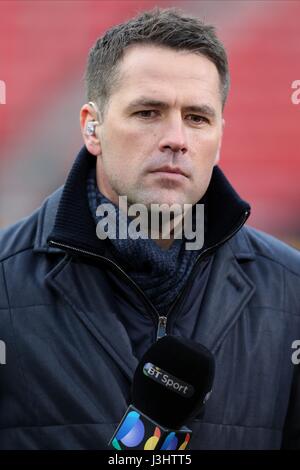 MICHAEL OWEN BT BT présentateur sportif présentateur sportif STADIUM OF LIGHT DE SUNDERLAND EN ANGLETERRE 13 Février 2016 Banque D'Images