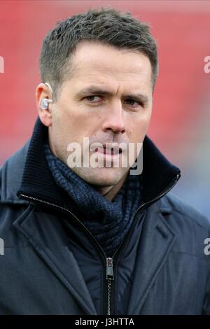 MICHAEL OWEN BT BT présentateur sportif présentateur sportif STADIUM OF LIGHT DE SUNDERLAND EN ANGLETERRE 13 Février 2016 Banque D'Images