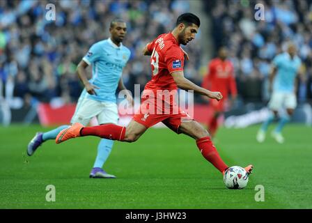 EMRE PEUT DE LIVERPOOL Liverpool V MANCHESTER CITY STADE DE WEMBLEY Londres Angleterre 28 Février 2016 Banque D'Images