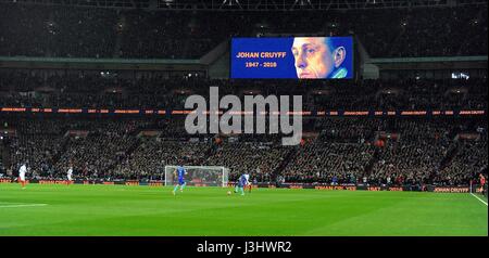 Un hommage à la HOLLAND'S FOOTBAL ANGLETERRE V HOLLAND WEMBLEY Londres Angleterre 29 Mars 2016 Banque D'Images