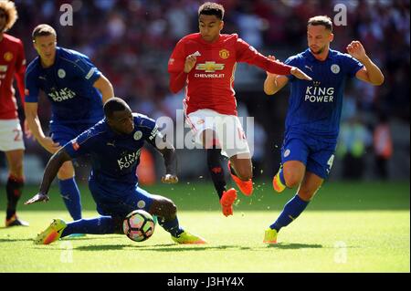 JESSE LINGARD ONU DE MANCHESTER LEICESTER CITY V MANCHESTER UN STADE DE WEMBLEY Londres Angleterre 07 Août 2016 Banque D'Images