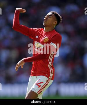 JESSE LINGARD ONU DE MANCHESTER LEICESTER CITY V MANCHESTER UN STADE DE WEMBLEY Londres Angleterre 07 Août 2016 Banque D'Images