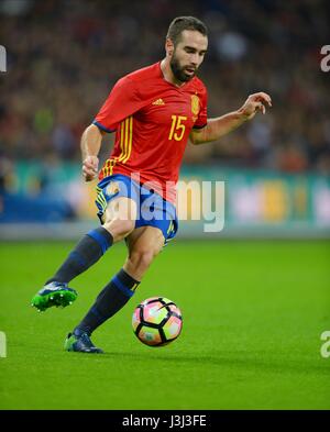 DANI CARVAJAL DE L'Espagne l'Angleterre v l'Espagne au stade de Wembley Londres Angleterre 15 Novembre 2016 Banque D'Images