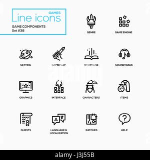 Le MMOG - vecteur moderne seule ligne icons set Illustration de Vecteur