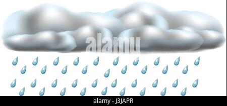 Pluie et nuage noir sur fond blanc illustration Illustration de Vecteur