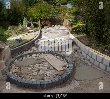 Nouveau concept de jardin et la construction par un entrepreneur Marshalls Banque D'Images