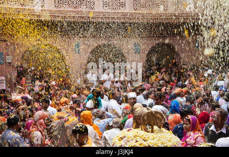 Holi festiival dans Barasnana, Brij, Utttar Pradesh, Inde, Asie Banque D'Images