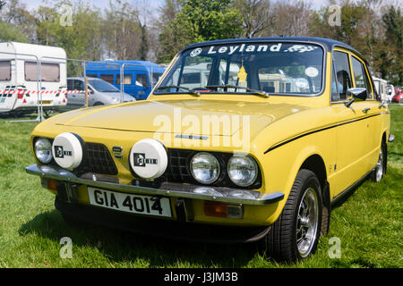 Triumph Dolomite Sprint dans 'Mimosa' jaune à partir des années 1970. Cela a été produit pour rivaliser avec la BMW 2002. Banque D'Images