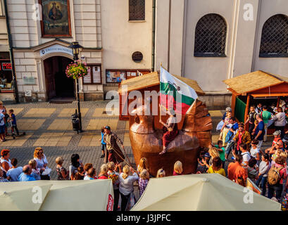 La Pologne, dans la voïvodie de Lublin, Lublin, Ville de La rue Krakowskie Przedmiescie, Jagiellonian juste Banque D'Images