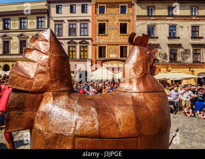 La Pologne, dans la voïvodie de Lublin, Ville de Lublin, Vieille Ville, du cuivre au cours de la Poule juste jagellonne Banque D'Images