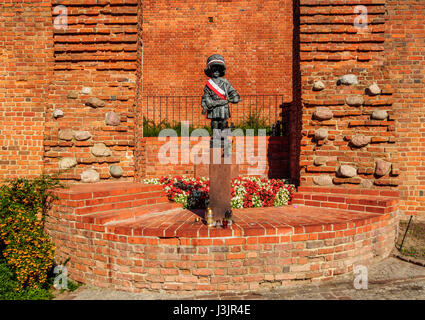 La Pologne, Voïvodie de Mazovie, Varsovie, vieille ville, petite sculpture insurrectionnels par Jerzy Jarnuszkiewicz Banque D'Images