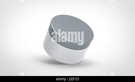 Pot cosmétique réaliste maquette isolé sur fond blanc. Illustration 3d Banque D'Images