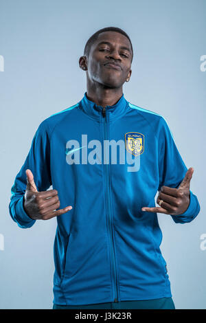 Portrait de joueur de soccer brésilien Ramires de Jiangsu Suning C.F. pour le Football Chinois 2017 Super League, à Nanjing, Jiangsu province de Chine orientale, le 27 février 2017. Banque D'Images