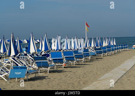 Plage de Forte dei Marmi, Toscane, Italie Banque D'Images