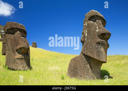 Moai sur l'île de Pâques géant Banque D'Images