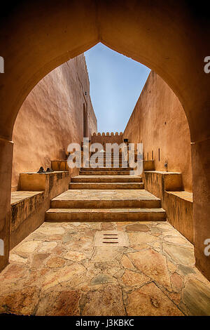 Entrée de Nakhal Fort - Sultanat d'Oman Banque D'Images