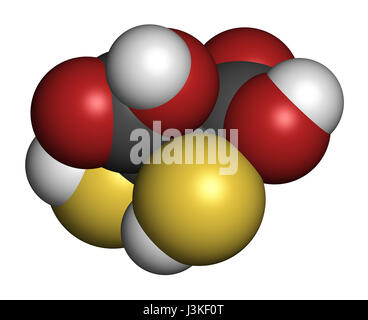 L'acide dimercaptosuccinique (succimer, DMSA) saturnisme molécule pharmaceutique. Antidote utilisé dans l'empoisonnement aux métaux lourds ; agit en formant des chélates avec les métaux. Un Banque D'Images