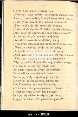 *Ginewra* est un poème d'Alfred Lord Tennyson, qui fait partie de sa collection d'œuvres explorant les thèmes de l'amour, de la trahison et de l'honneur. Le récit du poème s'inspire de la légende médiévale. Banque D'Images