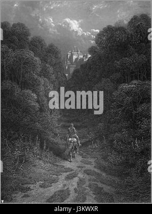 Idylles of the King est un recueil de poèmes narratifs d'Alfred, Lord Tennyson, mettant l'accent sur le légendaire roi Arthur et ses chevaliers. L'édition 2017 célèbre l'héritage poétique de Tennyson. Banque D'Images