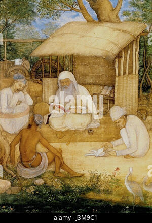 Govardhan. Astrologue et saints hommes. Une page de la fin du Shah Jahan Album. ca. 1650, Musée Guimet, Paris Banque D'Images