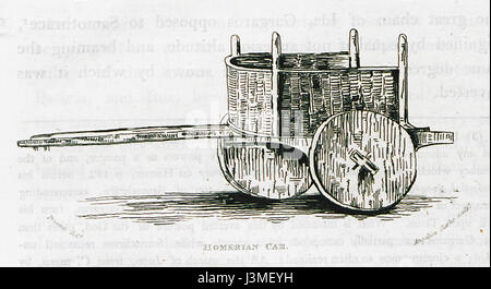 La 'voiture homérienne' d'Edward Daniel Clarke, peinte en 1824, représente une scène historique ancienne inspirée de la littérature classique. L'œuvre reflète l'engagement de Clarke avec les thèmes homériques, mélangeant les traditions artistiques et littéraires pour représenter les récits mythologiques. Banque D'Images