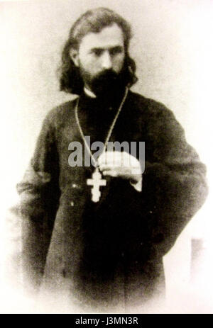 Georgiy Gapon était un prêtre orthodoxe russe et une figure clé de la Révolution russe de 1905, connu pour avoir dirigé la sanglante marche du dimanche à Pétersbourg, qui est devenue un événement charnière dans l'histoire russe. Banque D'Images