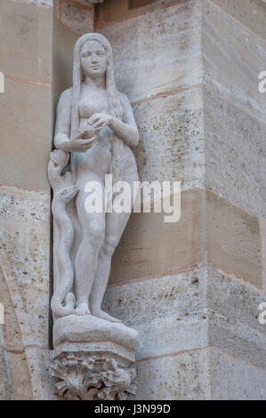 Scène biblique avec snake, vieille-ville, Rothenburg, vallée de la Tauber, franc, Franconia, Bavaria, Germany Banque D'Images