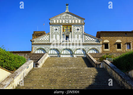 La basilique de San Miniato al Monte de Florence ou Firenze, église en Toscane Italie Europe Banque D'Images