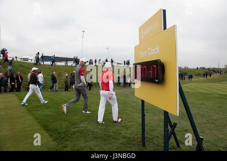 St Albans, Royaume-Uni. Le 05 mai, 2017. St Albans, Hertfordshire, Royaume-Uni à la première mise en scène d'GOLFSIXES un nouveau format court d'un tournoi de golf qui se joue sur 6 trous. Credit : Motofoto/Alamy Live News Banque D'Images