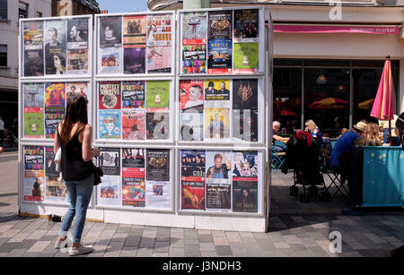 Brighton, UK. 6 mai, 2017. Le mur de l'information à Brighton Festival Fringe City Crédit : les événements d'aujourd'hui Simon Dack/Alamy Live News Banque D'Images
