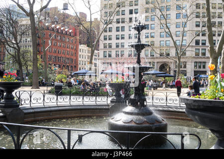 La fontaine, le Madison Square Park, NYC Banque D'Images