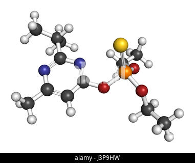 Le diazinon (dimpylate) molécule d'insecticides organophosphorés. Banque D'Images