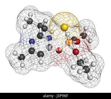 Le diazinon (dimpylate) molécule d'insecticides organophosphorés. Banque D'Images