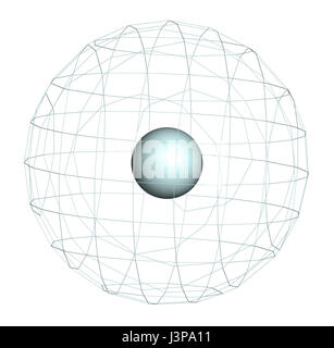 L'atome d'hélium (He). Se produit comme gaz noble et non réactif. Utilisé en cryogénie, pour remplir des ballons, etc. Banque D'Images