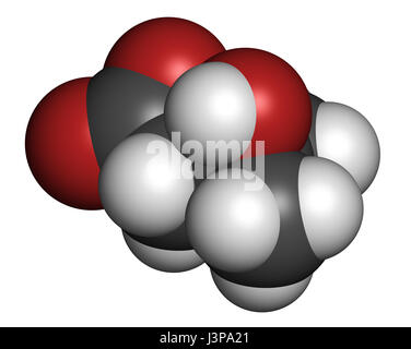 Beta-hydroxy beta-methylbutyric HMB leucine (acide) métabolite molécule. Utilisé en tant que complément, peut augmenter la force et la masse musculaire. Les atomes sont représenter Banque D'Images