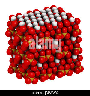 Le minéral de la kaolinite, structure cristalline. Montré que les atomes de sphères. Banque D'Images