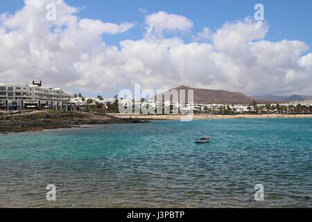 Plage de Playa las Cucharas, Costa Teguise, Lanzarote, îles canaries Banque D'Images