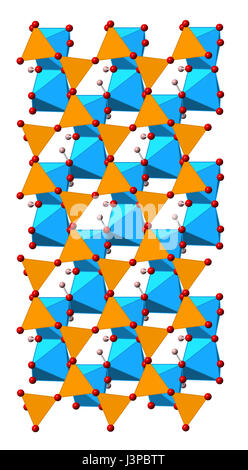 Le minéral de la kaolinite, structure cristalline. Montré que des sphères-modèle polyédrique. Banque D'Images