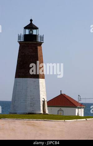 Judit Point Light - Naragansett, RI - 1810 (tour actuelle 1857) Banque D'Images