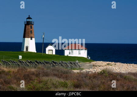 Judit Point Light - Naragansett, RI - 1810 (tour actuelle 1857) Banque D'Images