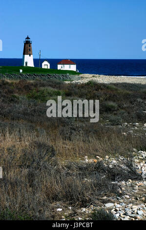 Judit Point Light - Naragansett, RI - 1810 (tour actuelle 1857) Banque D'Images