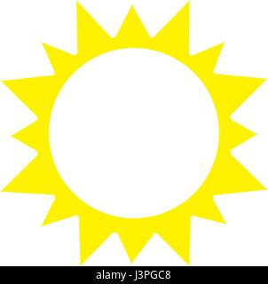 Vector illustration de l'icône jaune soleil isolated on white Illustration de Vecteur